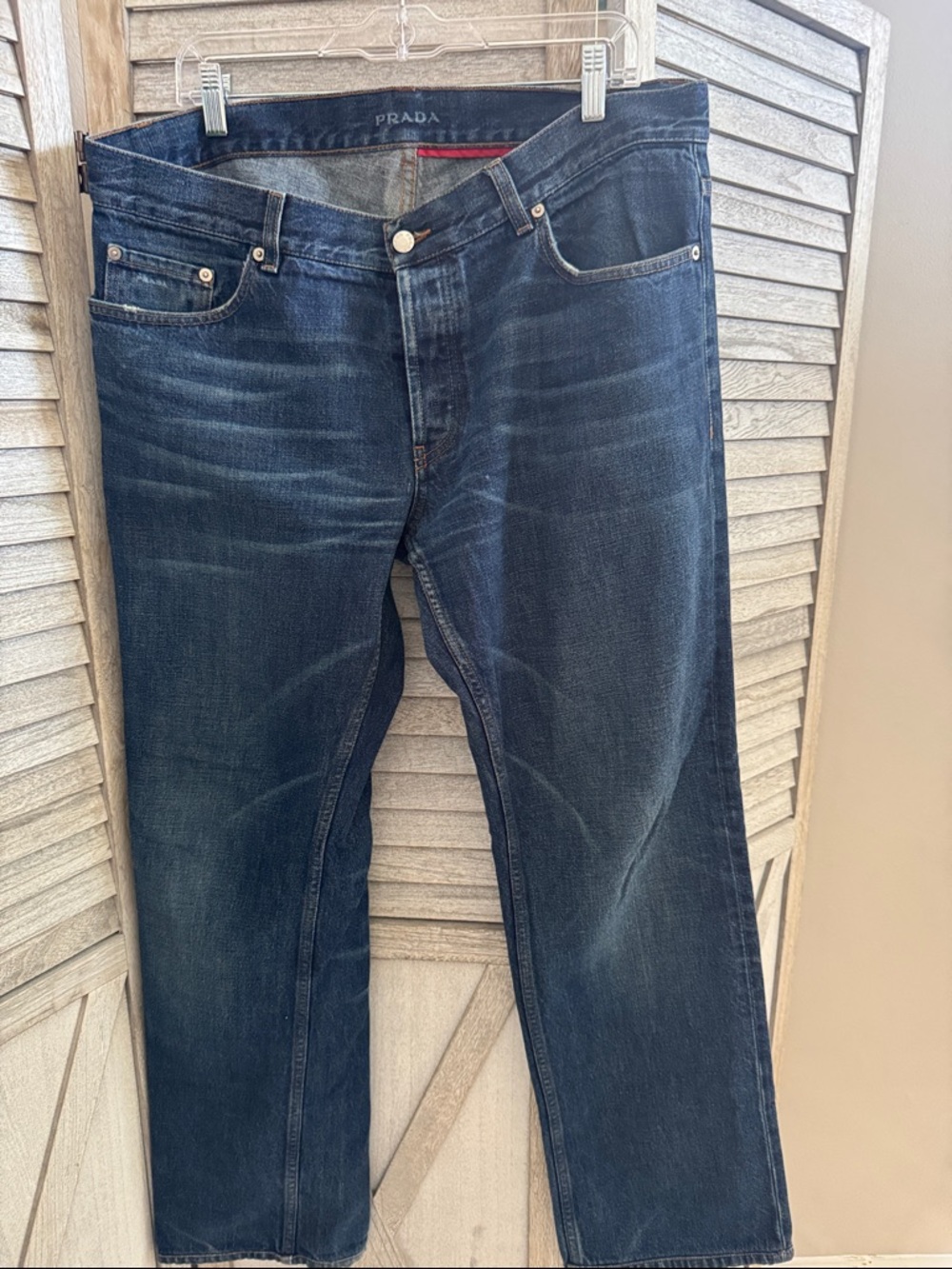 160. Prada Men’s blue loose fit Jean’s size 38, pre owned